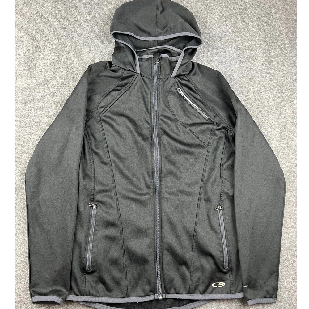 Champion C9 Men's Medium Full Zip Hooded Jacket Black Activewear L7476